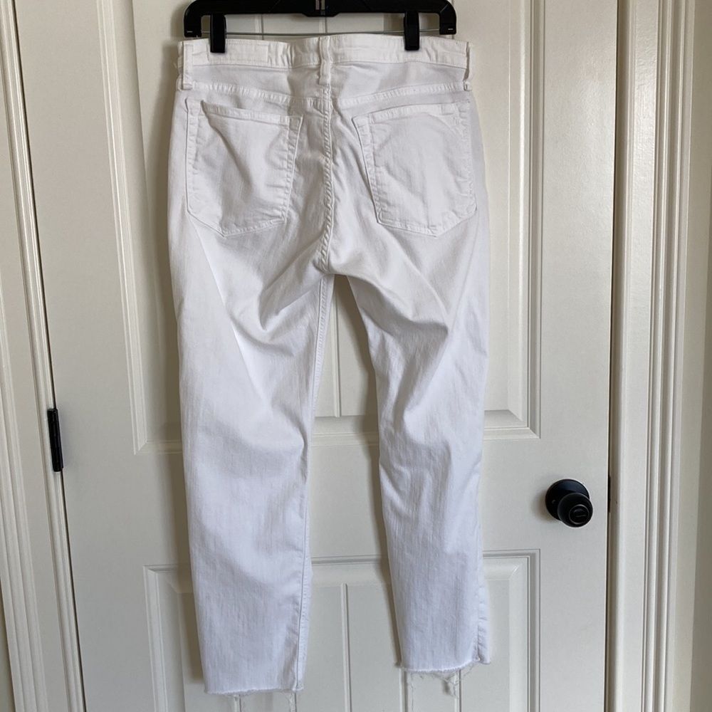 Rag&Bone Womens Distressed Dre Low-Rise Ankle Slim Boyfriend White Jeans Size 30 - Picture 6 of 11